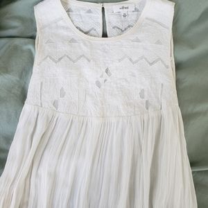 Wilfred embroidered top gauzy sleeveless blouse